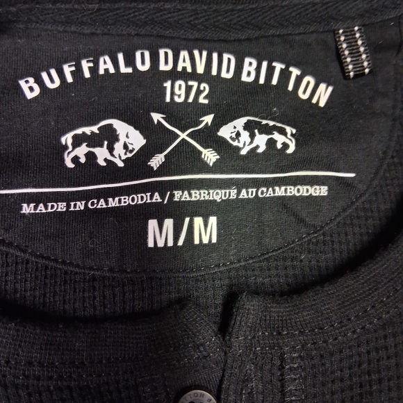 Buffalo David Bitton Charcoal Long Sleeve Henley - Picture 2 of 2